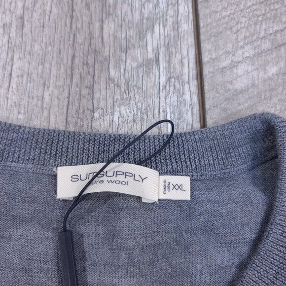 Suitsupply Sweater Mens XXL 2XL Wool Crewneck Gray Pullover Lightweight - Picture 6 of 7
